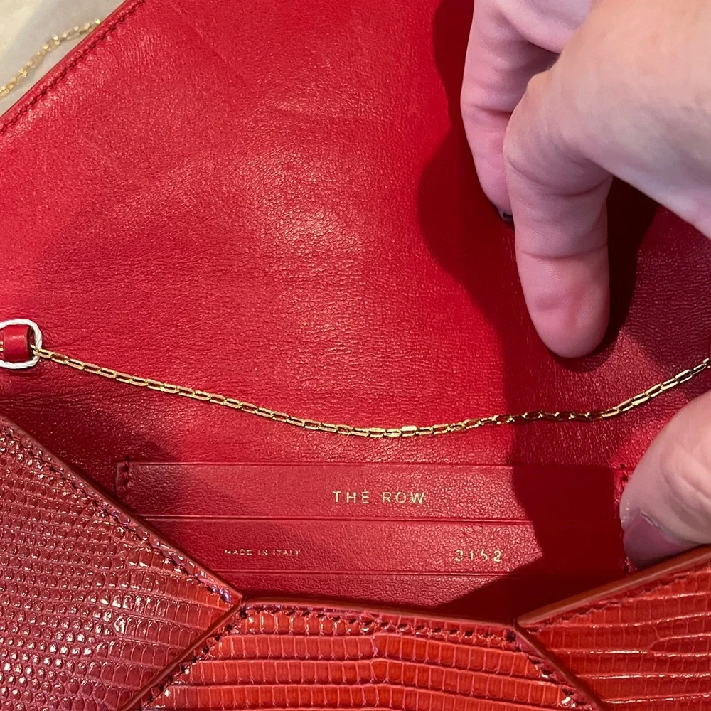 The Row Vibrant Red Clutch with Gold Chain - Picture 4 of 9